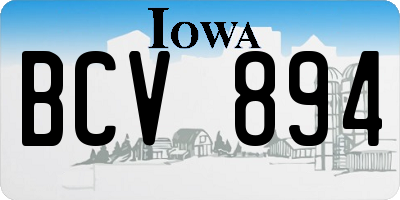 IA license plate BCV894