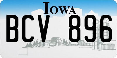 IA license plate BCV896