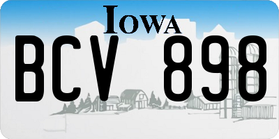IA license plate BCV898