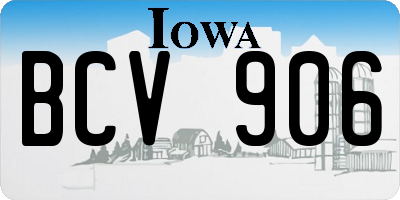IA license plate BCV906