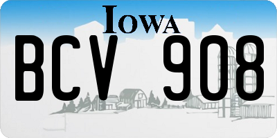 IA license plate BCV908