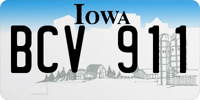 IA license plate BCV911