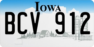 IA license plate BCV912