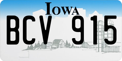 IA license plate BCV915