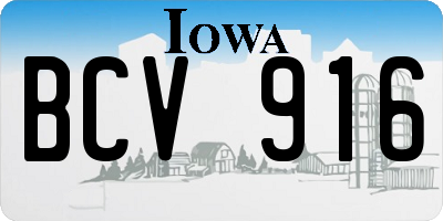 IA license plate BCV916