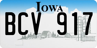 IA license plate BCV917