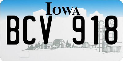 IA license plate BCV918
