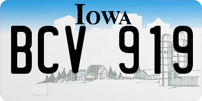 IA license plate BCV919