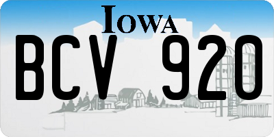 IA license plate BCV920