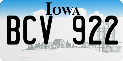 IA license plate BCV922