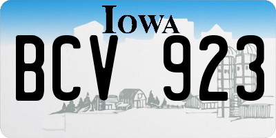 IA license plate BCV923