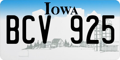 IA license plate BCV925