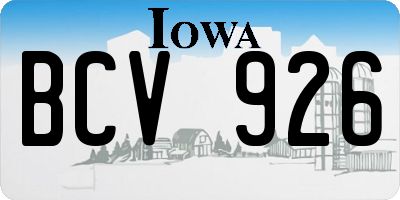 IA license plate BCV926