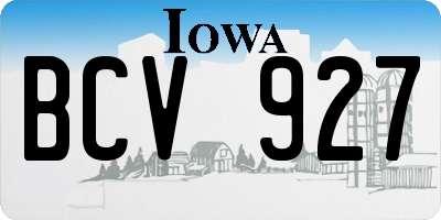 IA license plate BCV927
