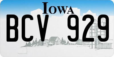 IA license plate BCV929