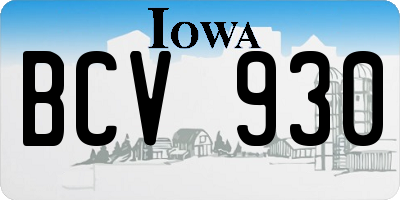 IA license plate BCV930