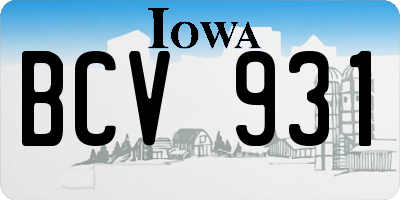 IA license plate BCV931