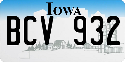 IA license plate BCV932