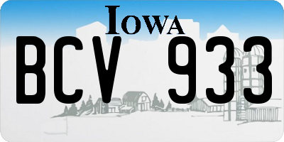 IA license plate BCV933