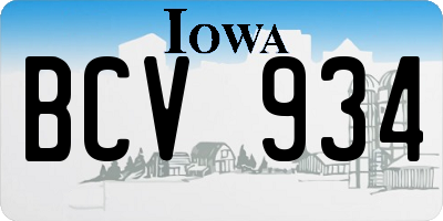 IA license plate BCV934