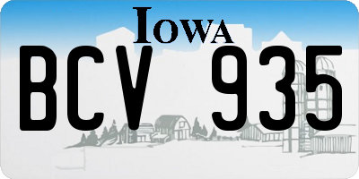 IA license plate BCV935