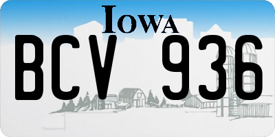 IA license plate BCV936
