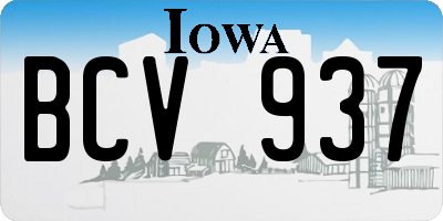 IA license plate BCV937