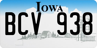 IA license plate BCV938
