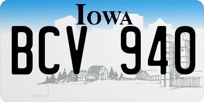 IA license plate BCV940