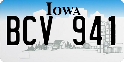 IA license plate BCV941