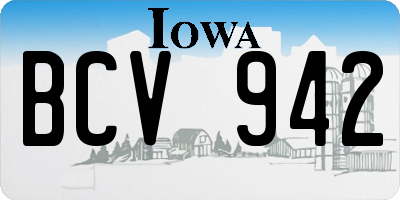 IA license plate BCV942