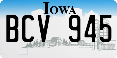 IA license plate BCV945