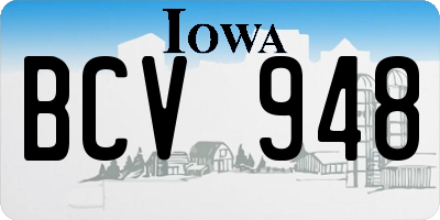 IA license plate BCV948