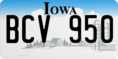 IA license plate BCV950