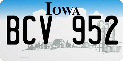 IA license plate BCV952