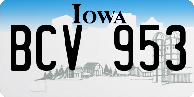 IA license plate BCV953