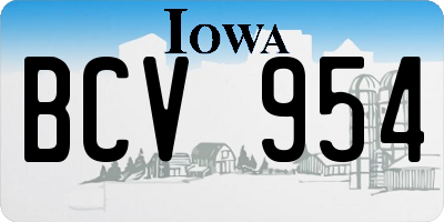 IA license plate BCV954