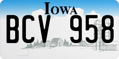 IA license plate BCV958