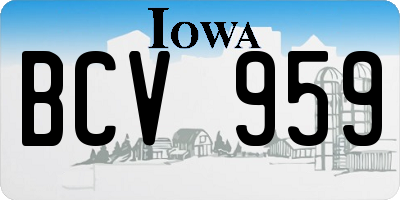 IA license plate BCV959