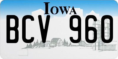 IA license plate BCV960