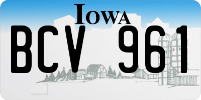 IA license plate BCV961