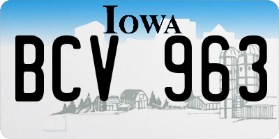 IA license plate BCV963