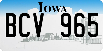 IA license plate BCV965