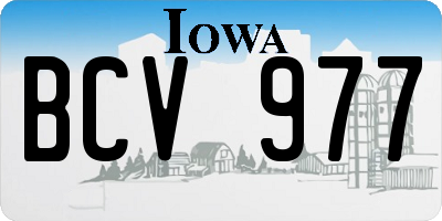 IA license plate BCV977