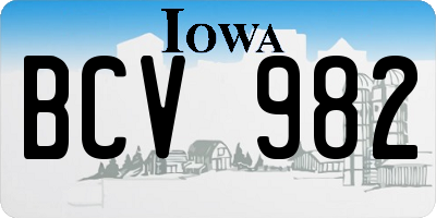 IA license plate BCV982