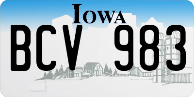 IA license plate BCV983