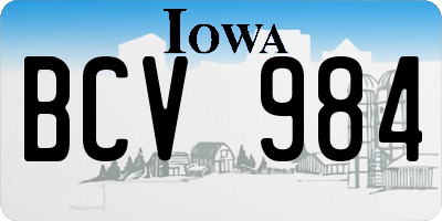 IA license plate BCV984