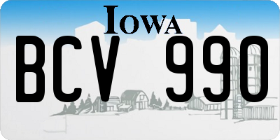 IA license plate BCV990