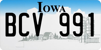 IA license plate BCV991