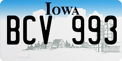 IA license plate BCV993